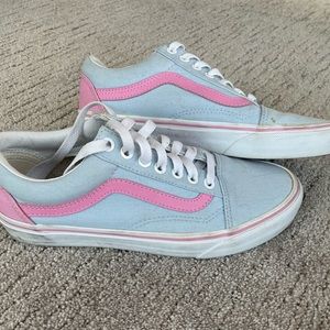 Vans Sneakers Blue Pink White, Size 8
